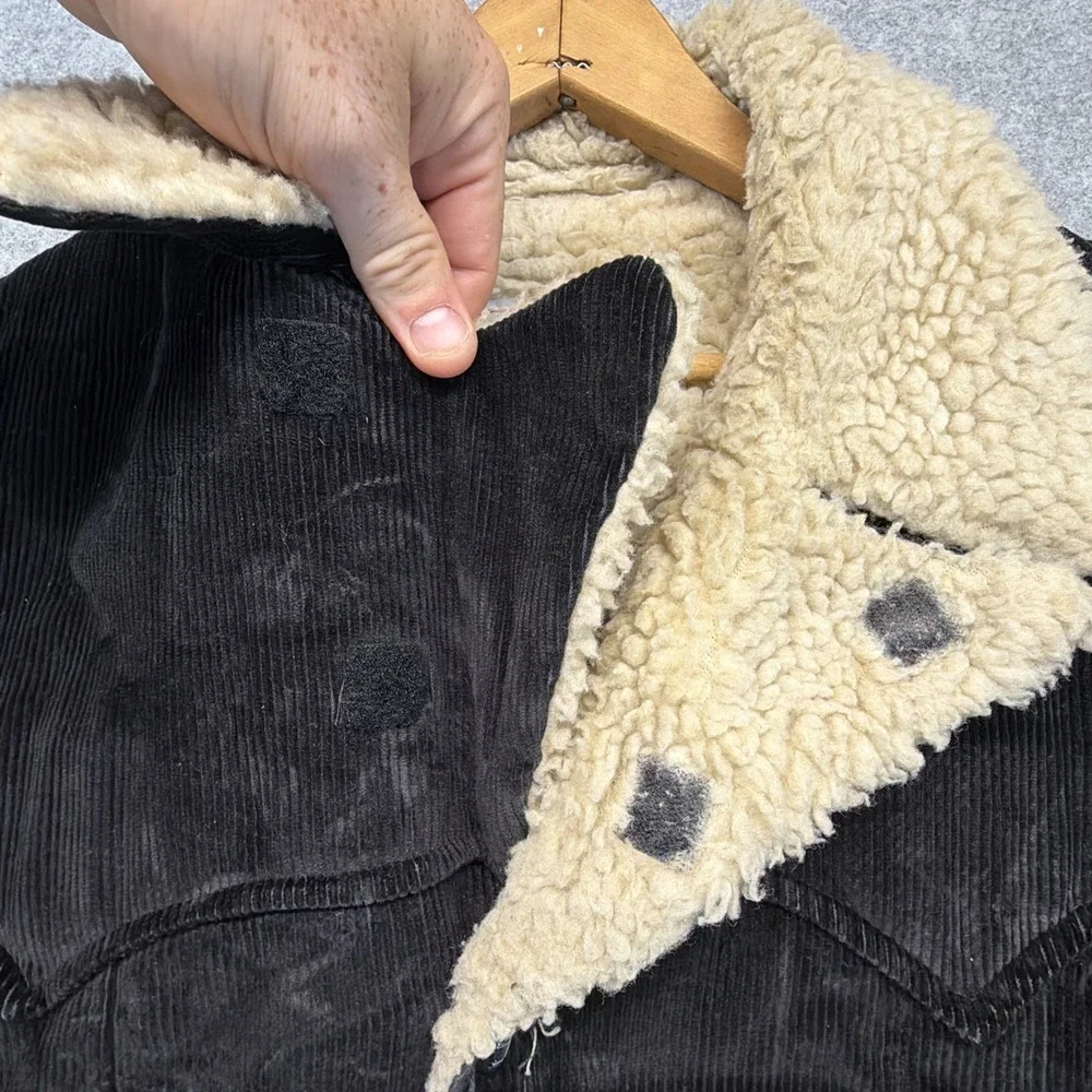 Vintage Lee Storm Rider Sherpa Lined Corduroy Jacket Barn Coat Size 40 70s